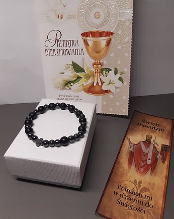 Pamiątka Bierzmowania Bransoletka różaniec Prezent, Koraliss