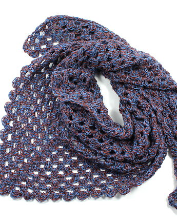 Chusta apaszka dwukolorowa na szydełku Ksenia, RękaProduction