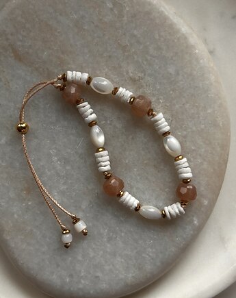 Letnie wibracje - bransoletka z Muszlą i kamieniem słonecznym, Ili arte biju