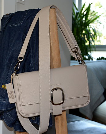 ORA - beżowa torebka skórzana "3 w 1", BAGS 4 JOY