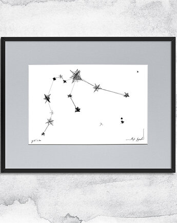 Oprawiona grafika zodiak Wodnik, Maja Gajewska