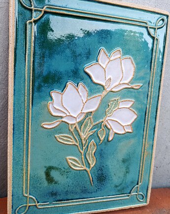 Dekoracyjny kafelek ceramiczny - Magnolie REZERWACJA, Barvna Manufaktura