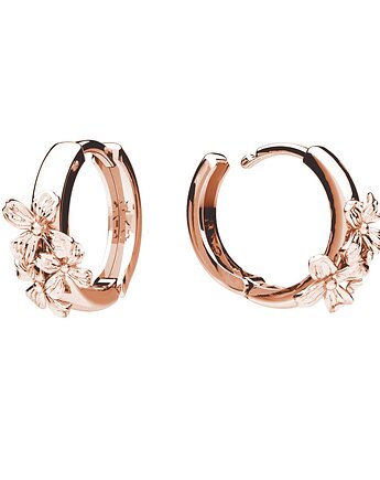 Kolczyki NIEZAPOMINAJKI kółka- srebro, złoto, różowe złoto, ISSI Jewelry