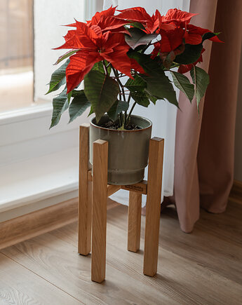 Stojak na kwiaty drewniany dębowy - różne rozmiary, Decorify