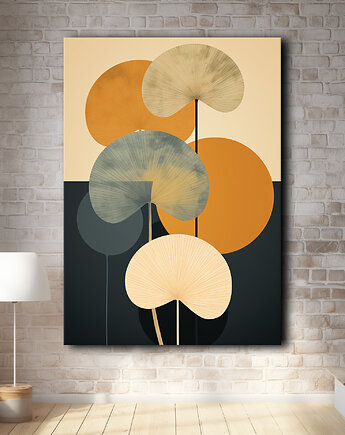 Tropikalne liście - Plakat - Loft, Minimalizm, Black Sapphire Art
