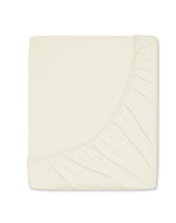 Prześcieradło satynowe z gumką vanilla, White pocket