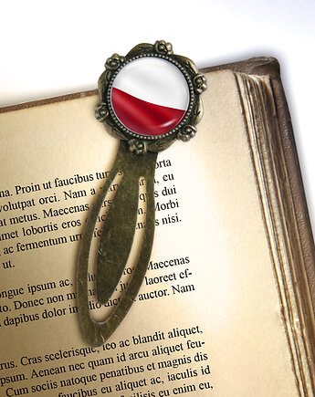 Zakładka do książki - Polska flaga - klips, brąz, yenoo