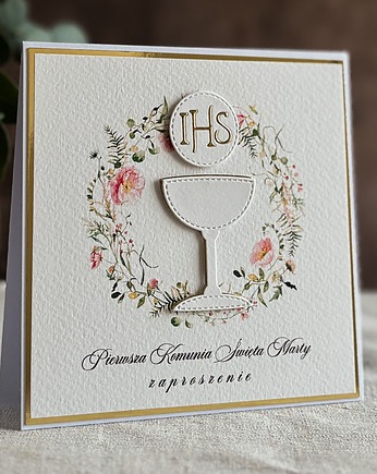 Zaproszenia na komunię, wzór 48A, Anna Art and Crafts