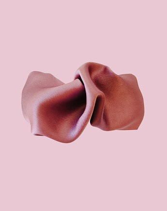 Scrunchie spinka klamra jedwabna brudny róż, Capillum