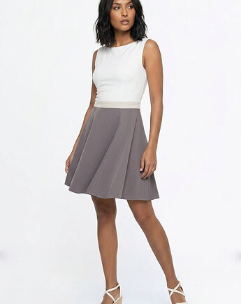 Elegancka sukienka koktajlowa midi bez rękawów - M1338, FIGL