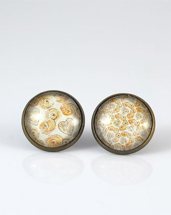 Kolczyki - Retro serce - sztyfty, wkrętki, yenoo