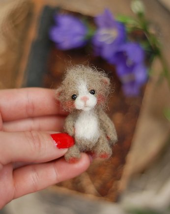 Miś Miniaturka- Popielaty, BoboLobo Handicraft