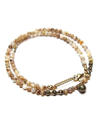 Muszla latte /17.11.25/ choker - Szlachetna kolekcja, KiKa pracownia