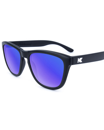 Czarne okulary przeciwsłoneczne z niebieską soczewką Premiums, SunloversSunglasses