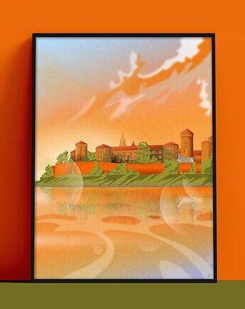 Wawel, Wisła, Kraków plakat, Konrad Kunc
