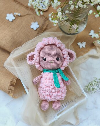 Owieczka pluszowa, Maskotka owca, Przytulanka dla dziecka, EcoToysByNastya