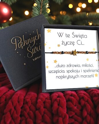 Świąteczna bransoletka - pomysł na prezent - świąteczne pudełko - glam