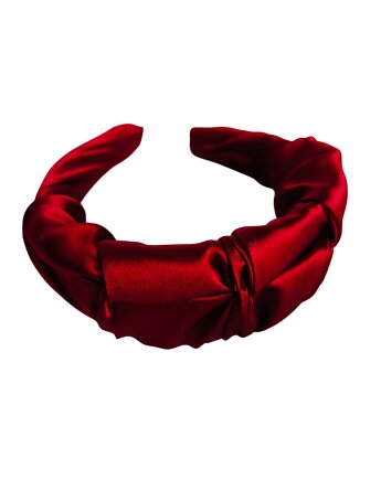Jedwabna opaska do włosów opaska na włosy burgundowa róża SILK RUFFLE, Capillum