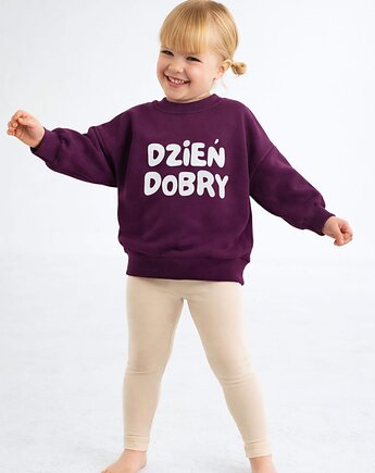 Bluza dziecięca DZIEŃ DOBRY - bakłażanowa, Wear Your Journey
