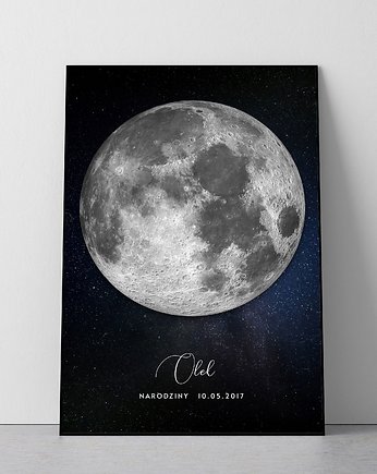 Plakat księżycowy personalizowany, landart