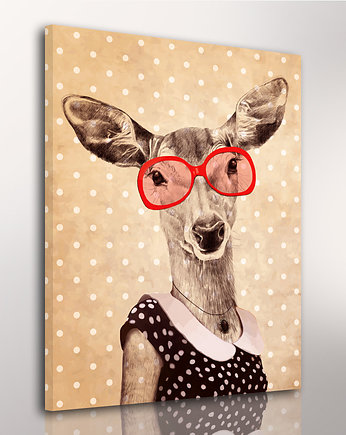 OBRAZ NA PŁÓTNIE -  60x80 Łania vintage, LUdesign gallery