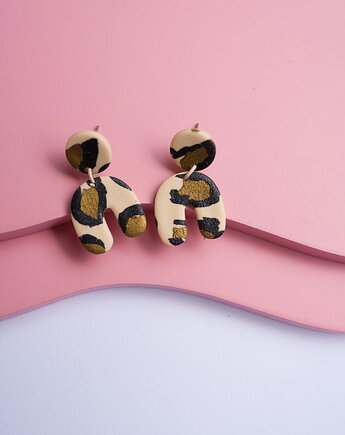 Kolczyki MINI Sofia w panterkę, Dwie Gliny