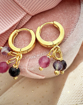 Kolczyki z   turmalinem i fluorytem, Anemon Atelier