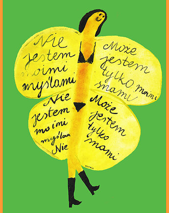 Plakat MOTYL Może jestem snami Nie jestem myślami Kobieta Marzenia Prezent dl..., BEATNIK illustration
