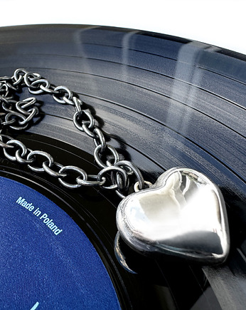 Naszyjnik Serce polerowane na srebrnym łańcuchu 50 cm, SHAMBALA