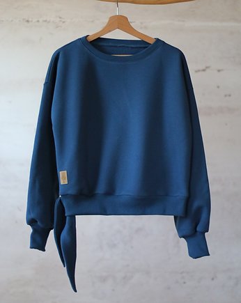 Bluza OVERSIZE DAMSKA GRANATOWY KRÓLIK Z USZAMI, USZYTE