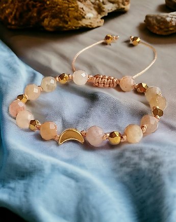 OPTYMIZM, pozytywna energia - KAMIEŃ SŁONECZNY - lunula - amulet, kaktusia