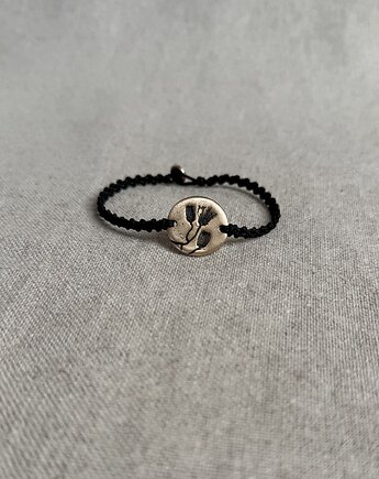 Bransoletka sznurkowa z detalem z brązu, Metalova Magia