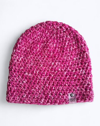 Ręcznie robiona czapka z wełną i alpaką , Malowane Nitki