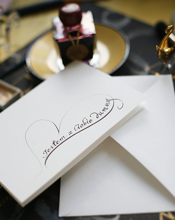 Kartka artystyczna kaligrafowana ręcznie atramentem Jestem z Ciebie dumny, Annagrafia