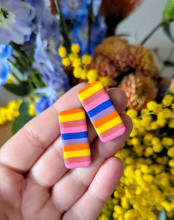 Kolczyki sztyfty w paseczki, Strabirabi