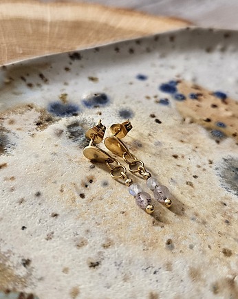 Kolczyki z kwarcem truskawkowym i labradorytem, REVEAL