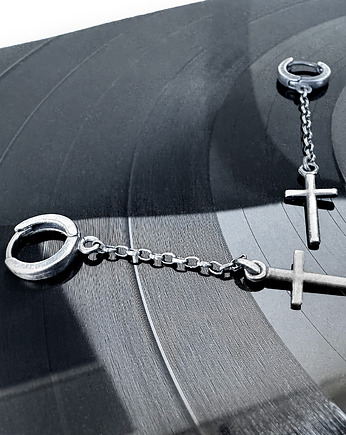 Srebrne kolczyki wiszące krzyżyki, SHAMBALA