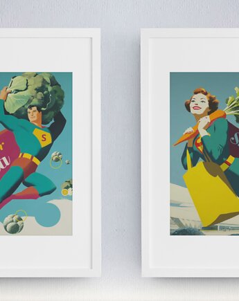 Plakat  supermama i super tata - 2 plakaty, polkastudio