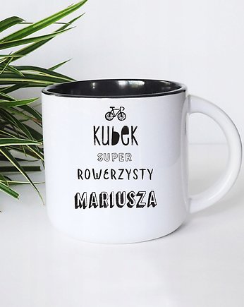 Kubek super rowerzysty z imieniem, personalizacja, Sowia Aleja