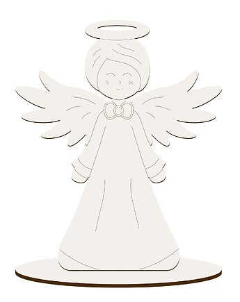 Anioł Dekor Drewniany BIAŁY 10 SZTUK Ozdoba Świąteczna do Stroika Decoupage, smxdsgn