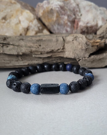 Męska bransoletka z surowym Turmalinem, Seylla pracownia