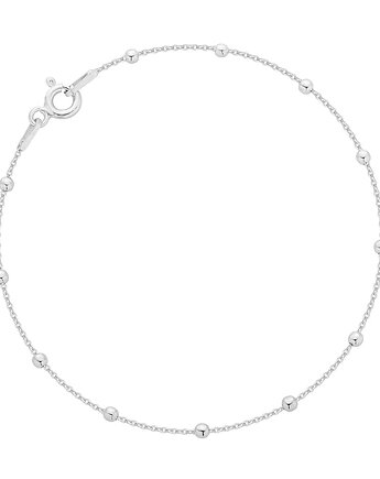 Bransoletka srebrna łańcuszek z kuleczkami 18 cm, MYNESS