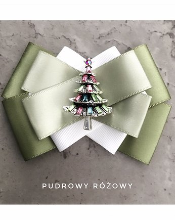 Brosza z Choinką Glamour NEW, Pudrowy Różowy
