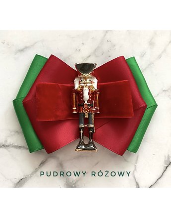 Świąteczna Brosza z Dziadkiem do orzechów  Mikołajki Święta, Pudrowy Różowy