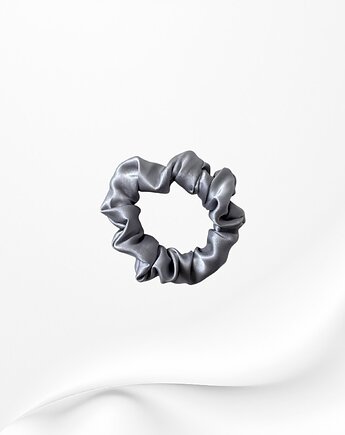 Jedwabna scrunchie gumka frotka mini szara, Zdunetti