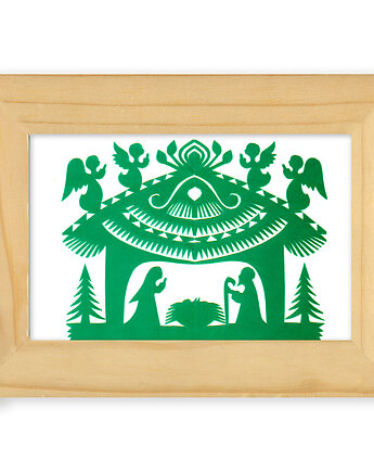 Boże Narodzenie (handmade Art Papercut)_Kurpie Region, na ludowo