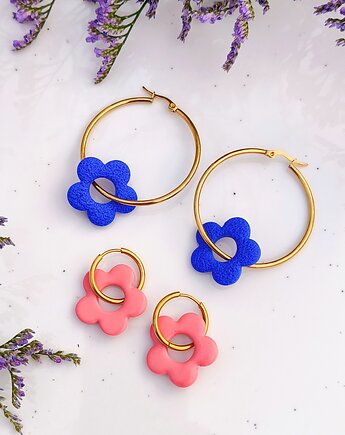 Kolorowe kwiatuszki, biżuteria z wzorem kwiatów, prezent na walentynki, boho, Dary Rusałki