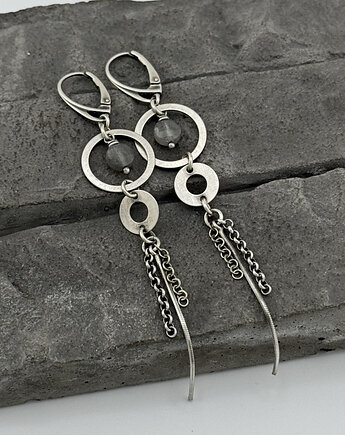 Kolczyki Labradoryt w kołach, RayOfArt