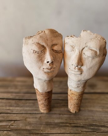 Ceramiczny zestaw korków do wina handmade, Ewa Duszka