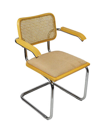 Krzesło z podłkietnikami insp. M. Breuer, lata 70, Think Modern